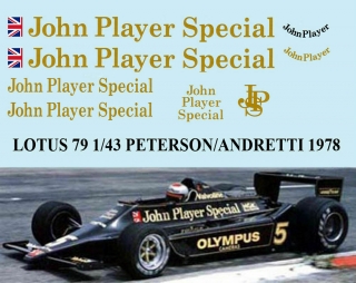 Decals "JPS" LOTUS FORD 79 1978 PETERSON/ ANDRETTI