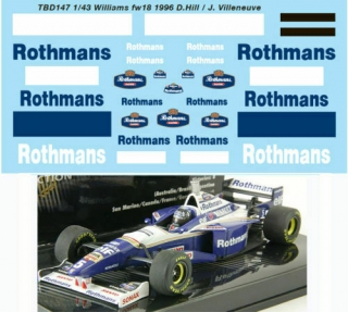 Decals "Rothmans" WILLIAMS RENAULT FW18 1996/ D. Hill
