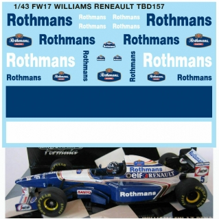 Decals "Rothmans" WILLIAMS RENAULT FW17