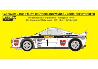 Decal 1/24 Reji model - Lancia 037 „Würth“ ADAC Deutschland Rallye 1983 winner 