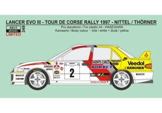 Decal 1/24 - Mitsubishi Lancer Evo III – Tour de Corse 1997 - Nittel