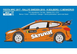 Decal 1/24 - Ford Fiesta WRC 2017 - Rally Sweden 2018 – Solberg H. / Menkerud