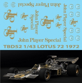 Decals "JPS" Lotus 72D 1972 John Player Special 