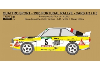 Decal 1/24 - Audi Quattro Sport - 1985 Rallye Portugal - #3 Blomqvist / #5 Röhrl