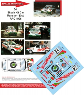 Decals 1/43 Škoda Felicia Kit Car - RAC Rally 1996/ Munster - Elst