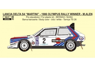 Decal 1/24 - Lancia Delta S4 - "Martini" 1986 Olympus rallye winner 
