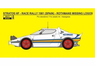 Decal 1/24 - Lancia Stratos HF - 1981 Race Rally - Rothmans logos