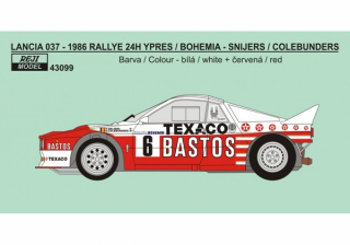 Decal 1/43 Reji Model - Lancia 037 - Rallye Bohemia 1986 winner – Snijers 