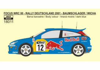 Decal 1/18 Reji Model - Ford Focus WRC 00 Rally Deutschland 2001 1/18 - LIMITED