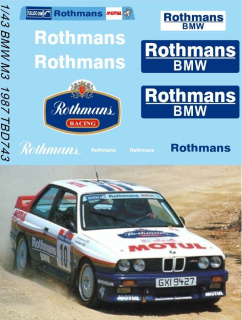 Decals "ROTHMANS" - BMW M3 Beguin TOUR DE CORSE 1987
