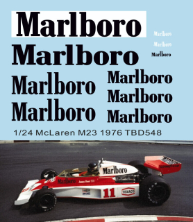 Decals "MARLBORO" - McLaren M23 1976 James Hunt