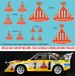 Decals 1/18 "HB" - Audi Quattro S1 1985