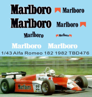 Decals "MARLBORO" - Alfa Romeo 182 - 1982 A De Cesaris
