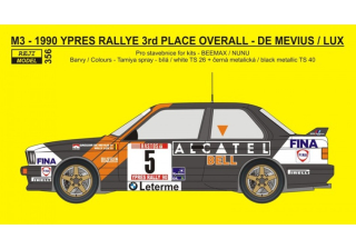Decal 1/24 - BMW M3 - 1990 3rd place Rallye Ypres - De Mevius / Lux