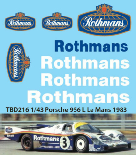 Decals "Rothmans" PORSCHE 956 L24H LE MANS 1983 