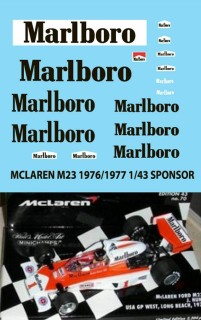 Decals "MARLBORO" - McLaren M23 1976/77