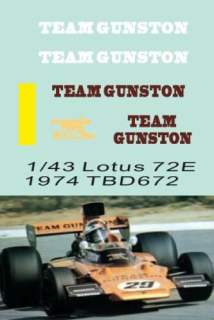 Decals "Team Gunston" Lotus 72E 1974