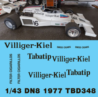 Decals "Tabatip Villiger-Kiel" - SHADOW DN8 1977