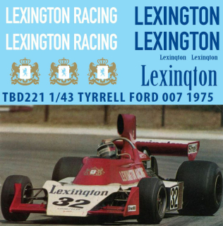 Decals "LEXINGTON" - TYRRELL FORD 007 1975