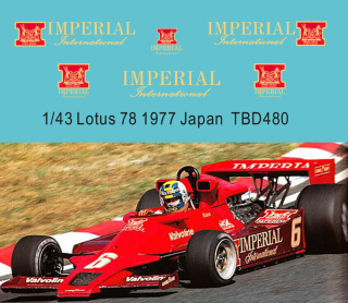 Decals "IMPERIAL" - Lotus 78 1977 G.Nilson