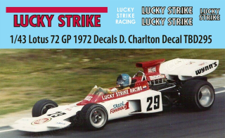 Decals "LUCKY STRIKE" - Lotus Ford 72 GP 1972