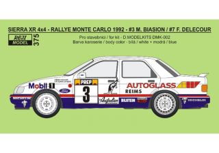 Decal 1/24 - Ford Sierra Cosworth 4x4 - 1992 Rallye Monte Carlo - #3 Biasion / #