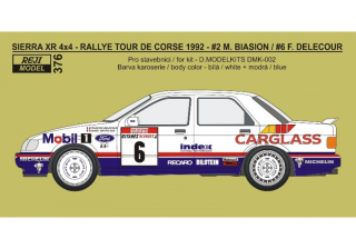 Decal 1/24 - Ford Sierra Cosworth 4x4 - 1992 Tour de Corse rallye - #2 Biasion /