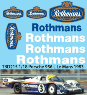 Decals 1/18 "ROTHMANS" - Porsche 956 L - Le Mans 1983