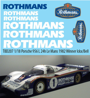 Decals 1/18 "ROTHMANS" - Porsche 956 L - 24h Le Mans 1982/ Ickx/Bell