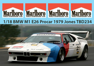 Decals 1/18 "MARLBORO" - BMW M1 E26 Procar 1979/ Jones