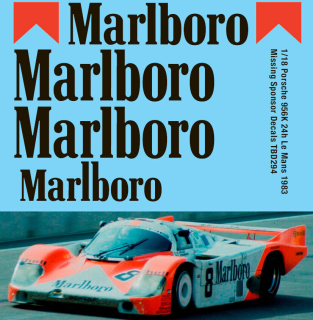 Decals 1/18 "MARLBORO" - Porsche 956K 24h Le Mans 1983