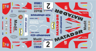 Decal 1/43 MF Zone - Ford Escort RS Cosworth/ Chovanec – Barum Rally 1997