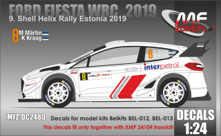 Decal 1/24 MF Zone - Ford Fiesta WRC 2019 M. Martin – Rally Estonia 2019
