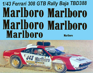 Decals "MARLBORO" - Ferrari 308 GTB Rally Baja Aragon 1985 A.Zanini
