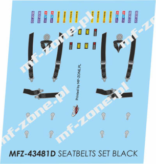 Decal 1/43 MF Zone - sada bezpečnostních pásů černé