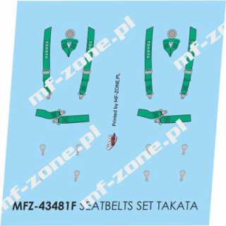 Decal 1/43 MF Zone - sada bezpečnostních pásů TAKATA