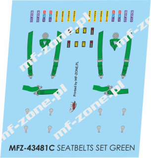 Decal 1/43 MF Zone - sada bezpečnostních pásů zelené