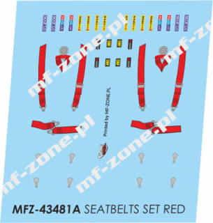 Decal 1/43 MF Zone - sada bezpečnostních pásů červené