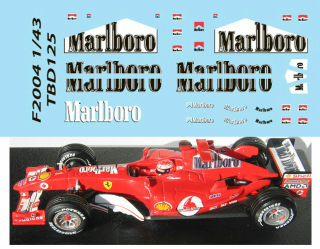 Decals "MARLBORO" - FERRARI F1 F2004 MICHAEL SCHUMACHER