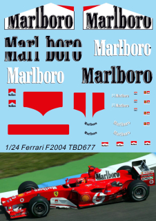 Decals "MARLBORO" - Ferrari F2004 Michael Schumacher F1 2004