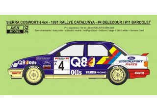 Decal 1/24 - Ford Sierra Cosworth 4x4 - 1991 Rallye Catalunya - #4 Delecour / #11 Bardolet